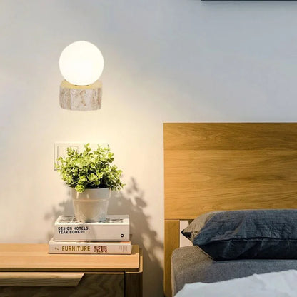 Élodie Luna Marble Globe LED Wall Sconce