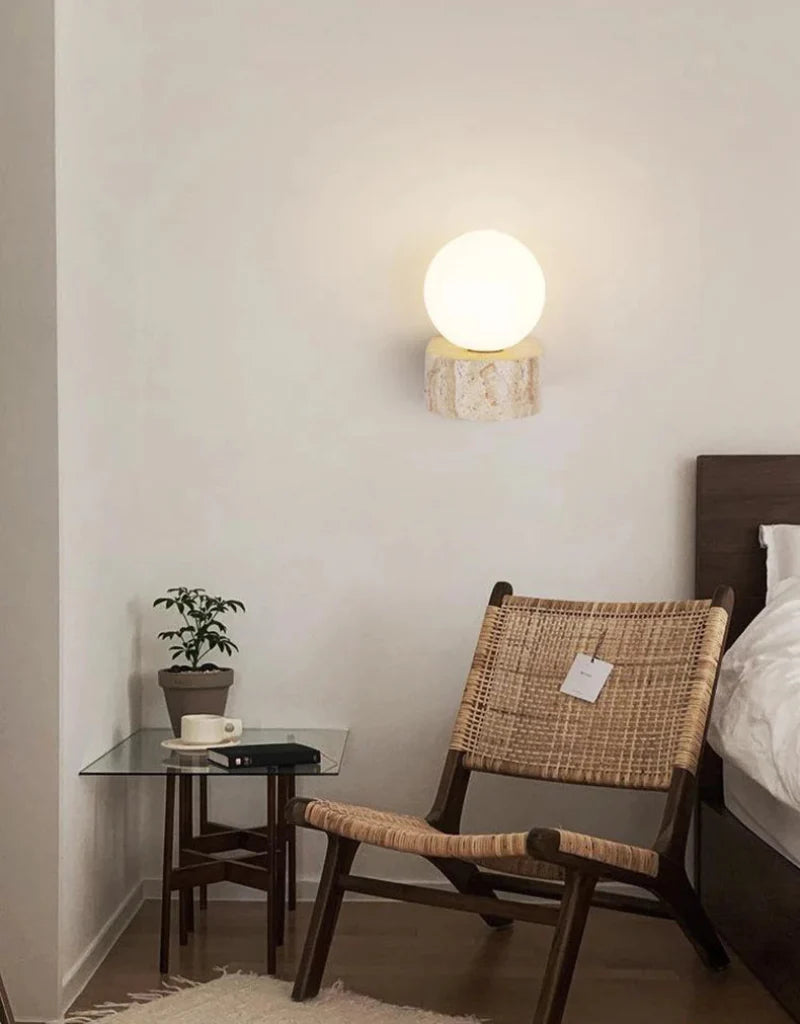 Élodie Luna Marble Globe LED Wall Sconce