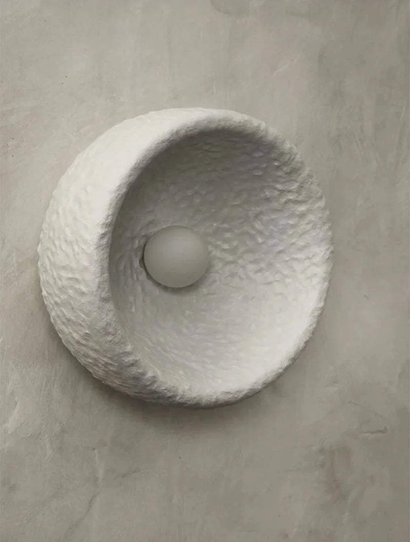 Élise Lunar Textured Wall Sconce Moon Resin Light Set