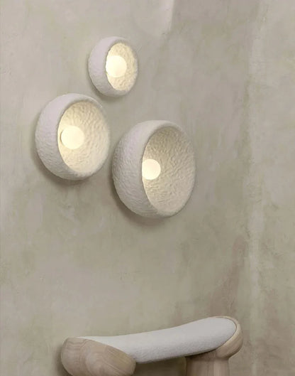 Élise Lunar Textured Wall Sconce Moon Resin Light Set