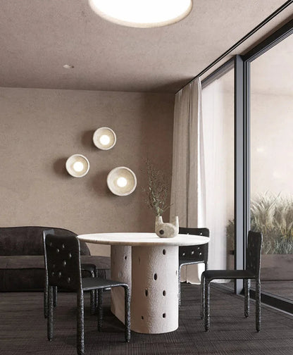 Élise Lunar Textured Wall Sconce Moon Resin Light Set