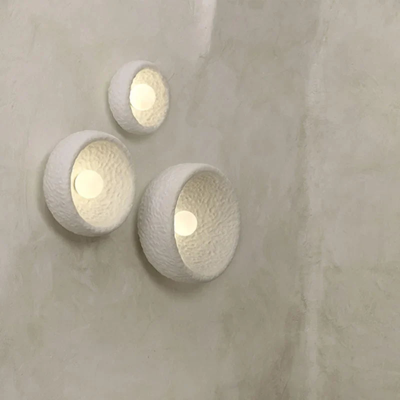 Élise Lunar Textured Wall Sconce Moon Resin Light Set
