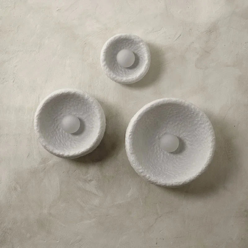 Élise Lunar Textured Wall Sconce Moon Resin Light Set