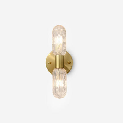 Elara Nordic Brass Wall Lamp with Dual Glass Light Design