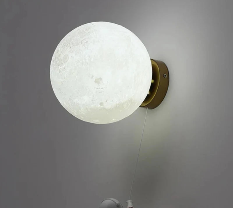 Amélie Man in the Moon Wandleuchte Glas Harz Gold Akzentlicht