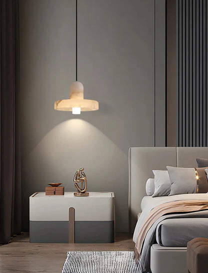 Élise Marble Glow Pendant Light Copper Accent Ceiling Lamp