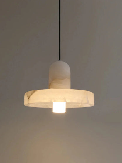 Élise Marble Glow Pendant Light Copper Accent Ceiling Lamp
