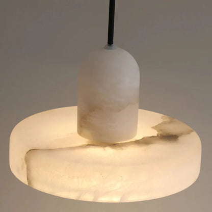 Élise Marble Glow Pendant Light Copper Accent Ceiling Lamp