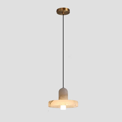 Élise Marble Glow Pendant Light Copper Accent Ceiling Lamp