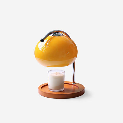 Élise Glaskerzenwärmerlampe mit Holzsockel-Design