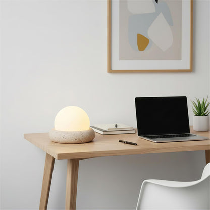 Noémie Mini Stone LED Table Lamp with Frosted Acrylic Shade