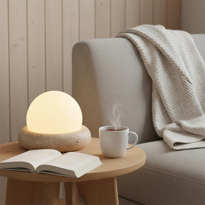 Noémie Mini Stone LED Table Lamp with Frosted Acrylic Shade