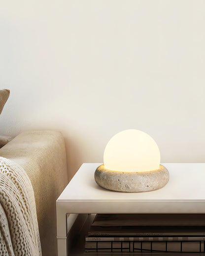 Noémie Mini Stone LED Table Lamp with Frosted Acrylic Shade