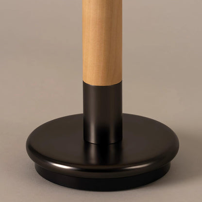 Amelie Tragbare LED-Tischleuchte aus Holz mit Stoffschirm