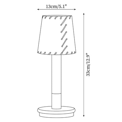 Amelie Tragbare LED-Tischleuchte aus Holz mit Stoffschirm
