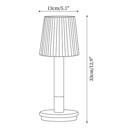 Amelie Tragbare LED-Tischleuchte aus Holz mit Stoffschirm