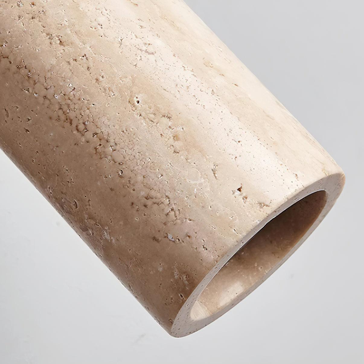 Solène Travertin-Wandleuchte mit Holzfuß und verstellbarem Metallarm