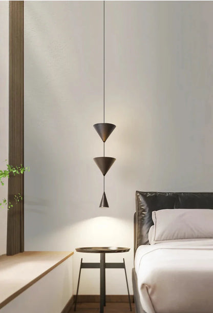 Camille Modern Cone Geometric LED Pendant Light Black White