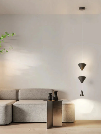 Camille Modern Cone Geometric LED Pendant Light Black White