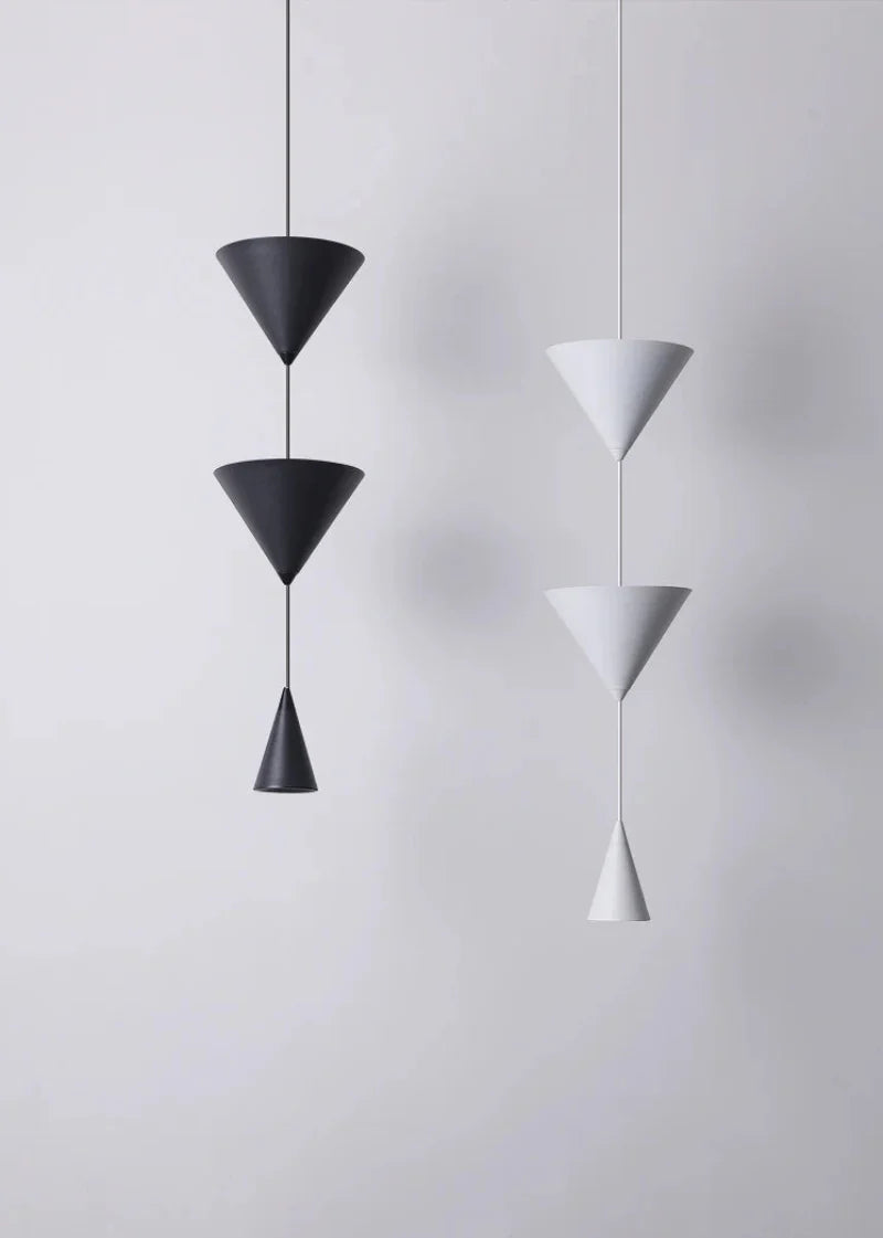 Camille Modern Cone Geometric LED Pendant Light Black White
