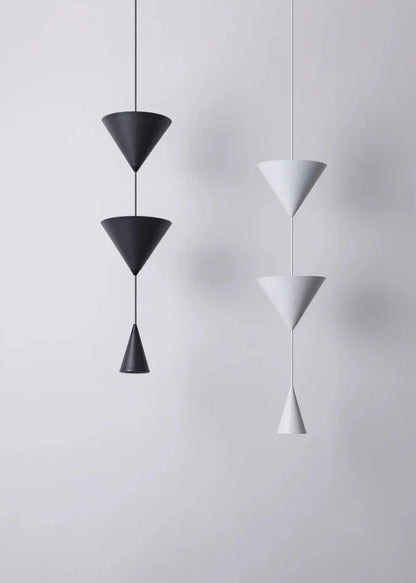 Camille Modern Cone Geometric LED Pendant Light Black White