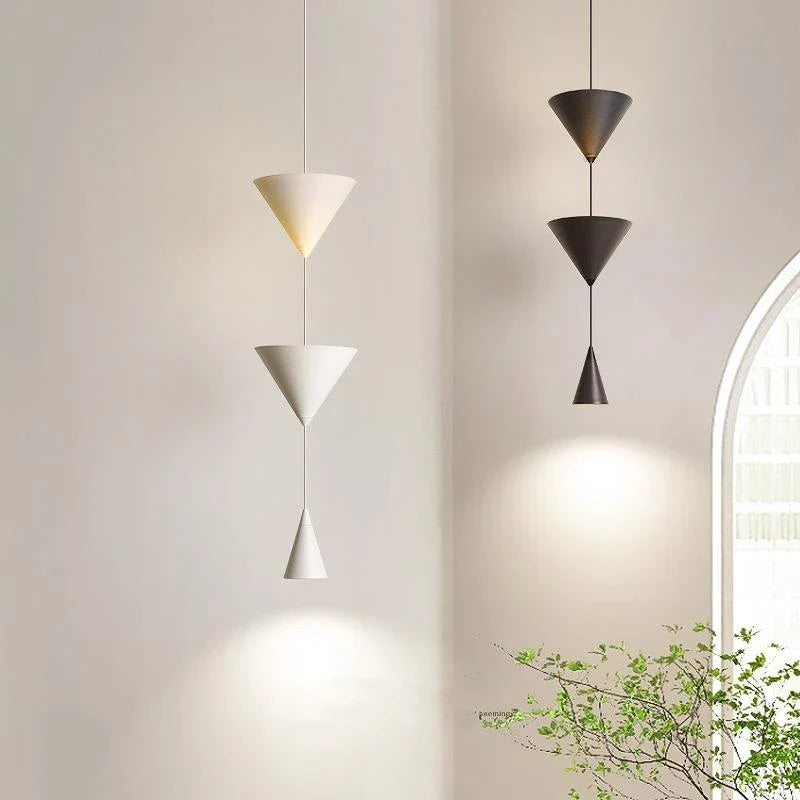 Camille Modern Cone Geometric LED Pendant Light Black White