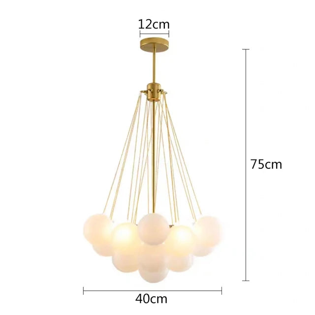 Inès Minimalist Frosted Globe Chandelier