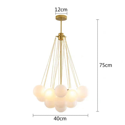 Inès Minimalist Frosted Globe Chandelier