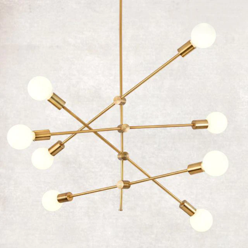 Élise Moderner Sputnik LED Kronleuchter Gold Schwarz Mid-Century Deckenleuchte