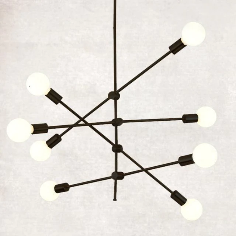 Élise Moderner Sputnik LED Kronleuchter Gold Schwarz Mid-Century Deckenleuchte