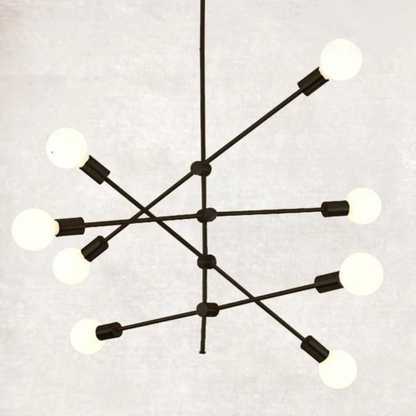 Élise Moderner Sputnik LED Kronleuchter Gold Schwarz Mid-Century Deckenleuchte