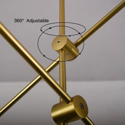 Élise Moderner Sputnik LED Kronleuchter Gold Schwarz Mid-Century Deckenleuchte