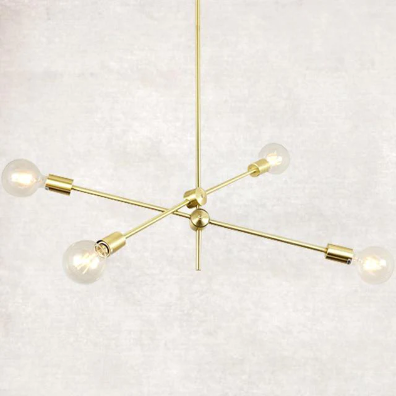 Élise Moderner Sputnik LED Kronleuchter Gold Schwarz Mid-Century Deckenleuchte