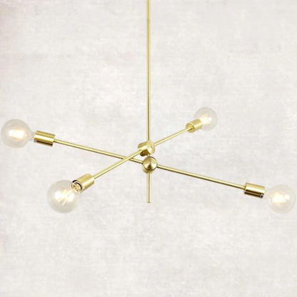 Élise Moderner Sputnik LED Kronleuchter Gold Schwarz Mid-Century Deckenleuchte