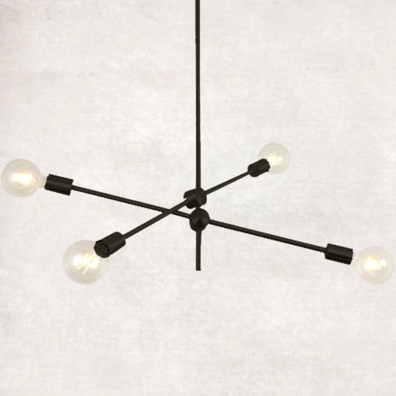 Élise Moderner Sputnik LED Kronleuchter Gold Schwarz Mid-Century Deckenleuchte
