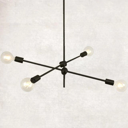 Élise Moderner Sputnik LED Kronleuchter Gold Schwarz Mid-Century Deckenleuchte