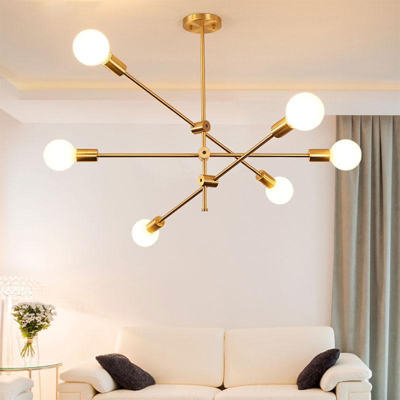 Élise Moderner Sputnik LED Kronleuchter Gold Schwarz Mid-Century Deckenleuchte