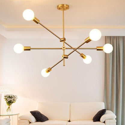 Élise Moderner Sputnik LED Kronleuchter Gold Schwarz Mid-Century Deckenleuchte