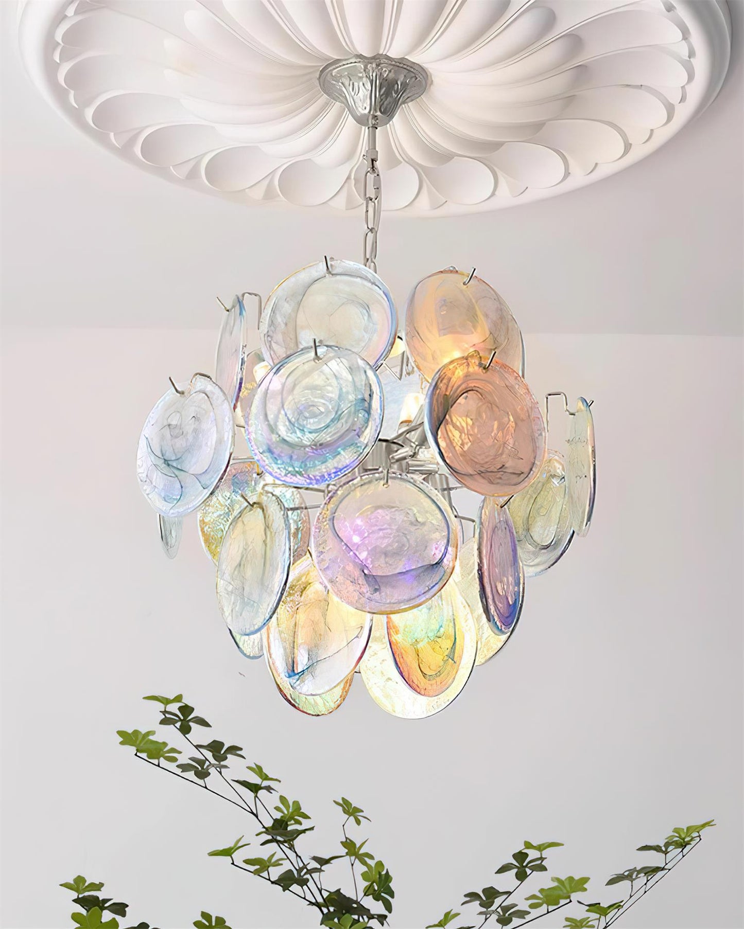 Léonie Neuvy Iridescent Glass Chandelier