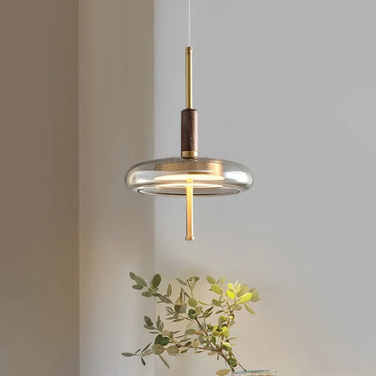 Sophie Nimbus Loft Glas Pendelleuchte mit Kupferakzent Deckenlampe