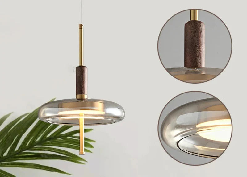 Sophie Nimbus Loft Glas Pendelleuchte mit Kupferakzent Deckenlampe