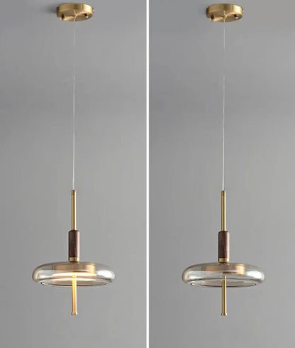 Sophie Nimbus Loft Glas Pendelleuchte mit Kupferakzent Deckenlampe