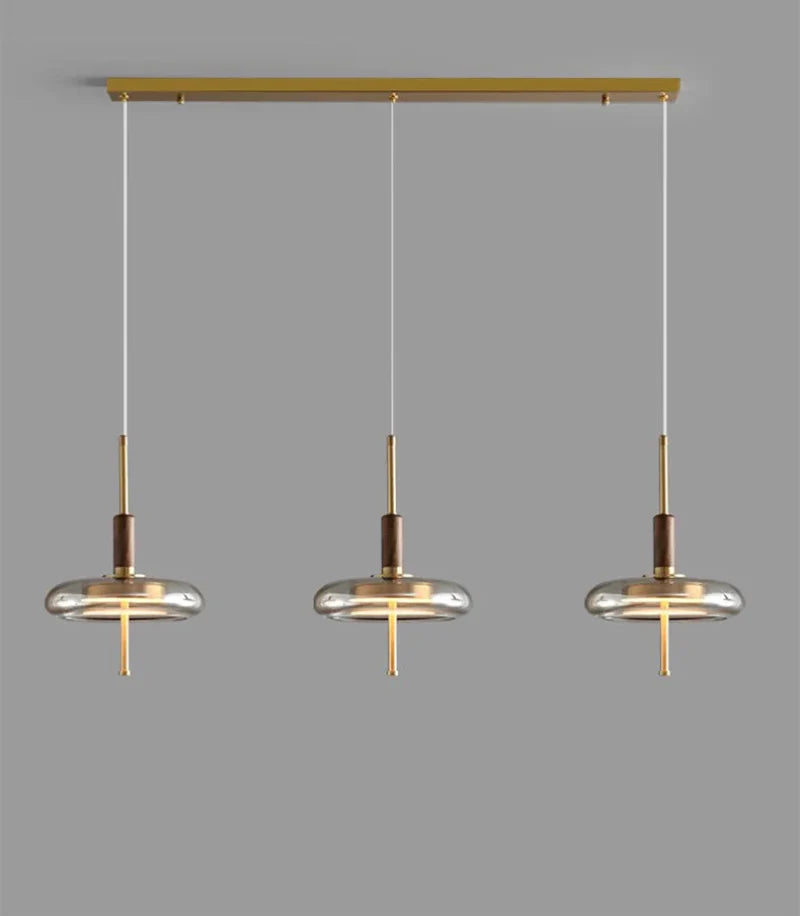 Sophie Nimbus Loft Glas Pendelleuchte mit Kupferakzent Deckenlampe