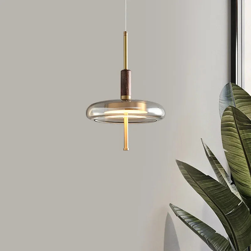 Sophie Nimbus Loft Glas Pendelleuchte mit Kupferakzent Deckenlampe