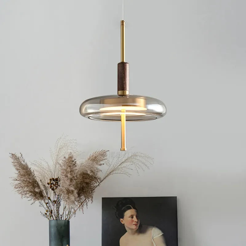Sophie Nimbus Loft Glas Pendelleuchte mit Kupferakzent Deckenlampe