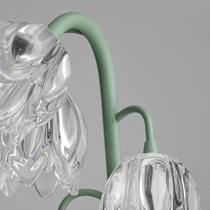 Aurélia Green Flower Table Lamp with Glass Petal Design