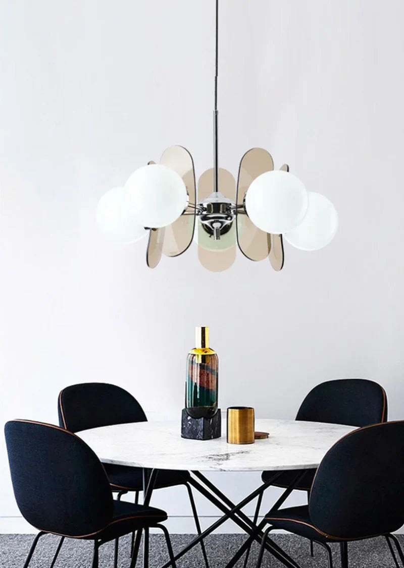 Élise Cosmo Bloom Mid-Century Glass Chandelier
