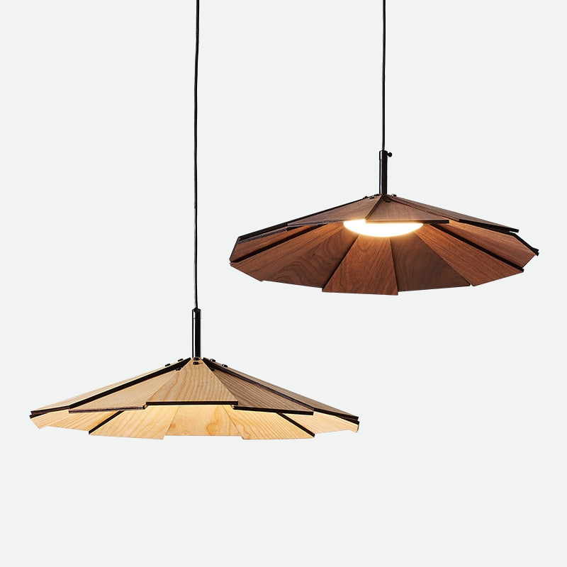 Élise Origami Pendelleuchte aus Holz & Bambus