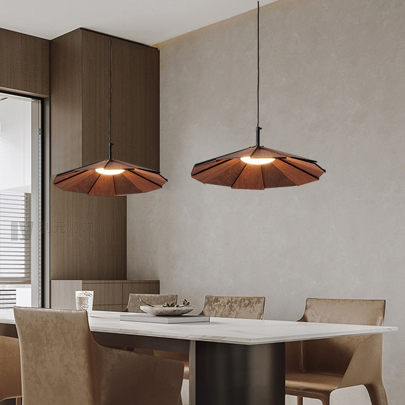 Élise Origami Pendelleuchte aus Holz & Bambus