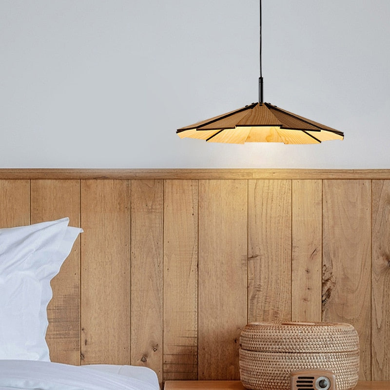Élise Origami Pendelleuchte aus Holz & Bambus
